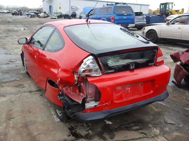 JHMZE14722T001222 - 2002 HONDA INSIGHT RED photo 3