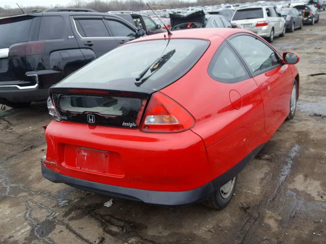 JHMZE14722T001222 - 2002 HONDA INSIGHT RED photo 4