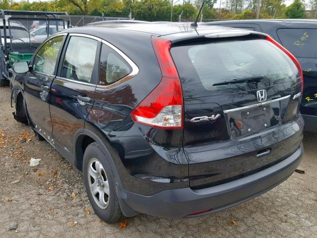 2HKRM4H30CH620517 - 2012 HONDA CR-V LX BLACK photo 3