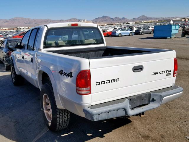 1D7HG48NX4S680060 - 2004 DODGE DAKOTA QUA WHITE photo 3