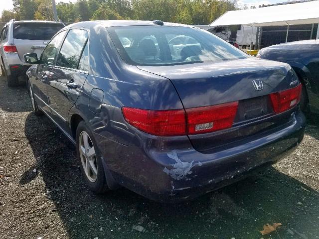 1HGCM56775A062016 - 2005 HONDA ACCORD EX BLUE photo 3