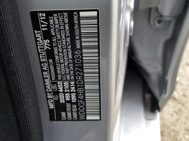 WDDGF4HB1DR271036 - 2013 MERCEDES-BENZ C 250 SILVER photo 10