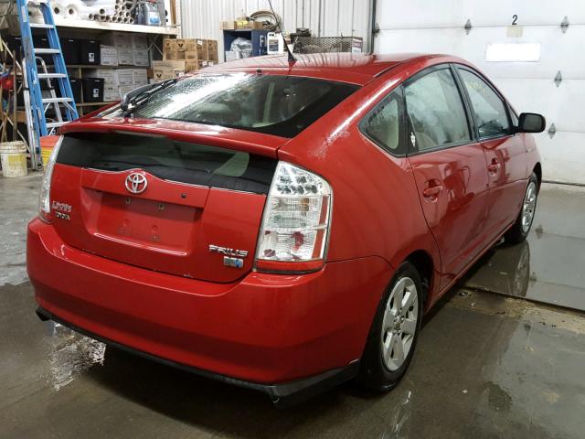 JTDKB20U973294329 - 2007 TOYOTA PRIUS RED photo 4