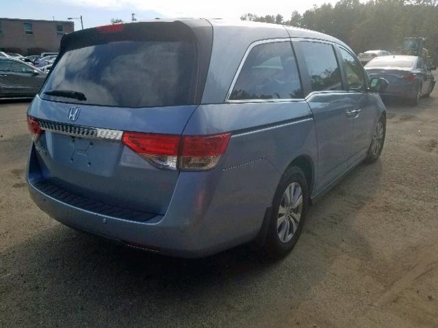 5FNRL5H62EB088305 - 2014 HONDA ODYSSEY EX BLUE photo 4