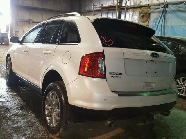 2FMDK3JC8DBA89953 - 2013 FORD EDGE SEL WHITE photo 3