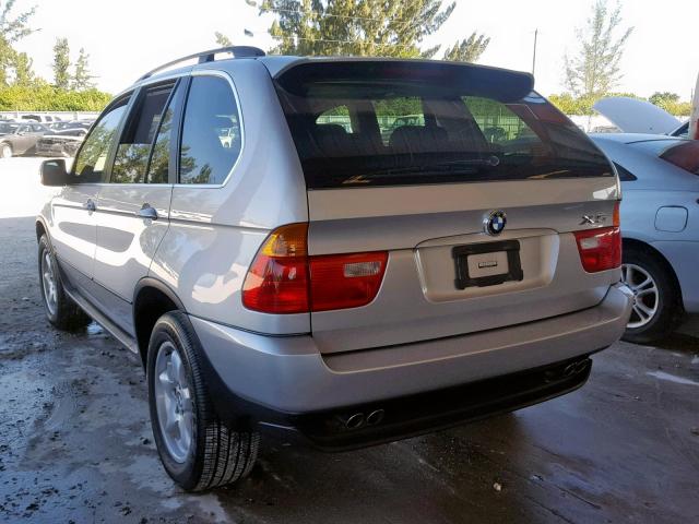 5UXFB33523LH48217 - 2003 BMW X5 4.4I SILVER photo 3