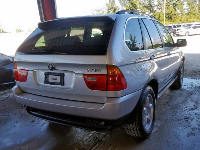 5UXFB33523LH48217 - 2003 BMW X5 4.4I SILVER photo 4