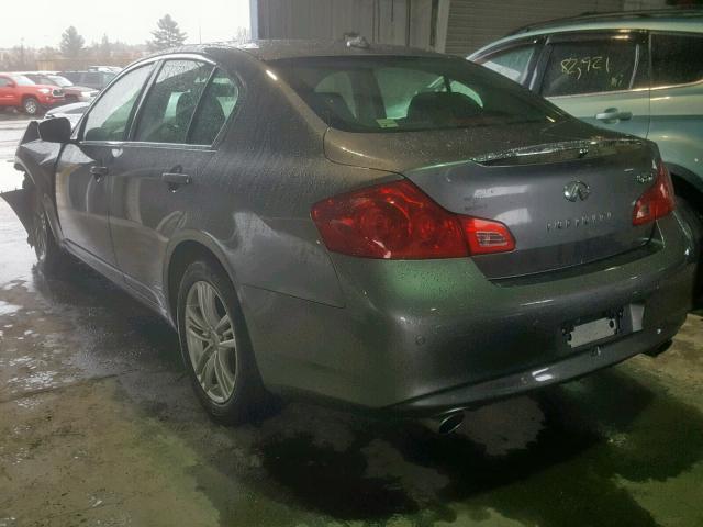 JN1CV6AR1DM756193 - 2013 INFINITI G37 GRAY photo 3