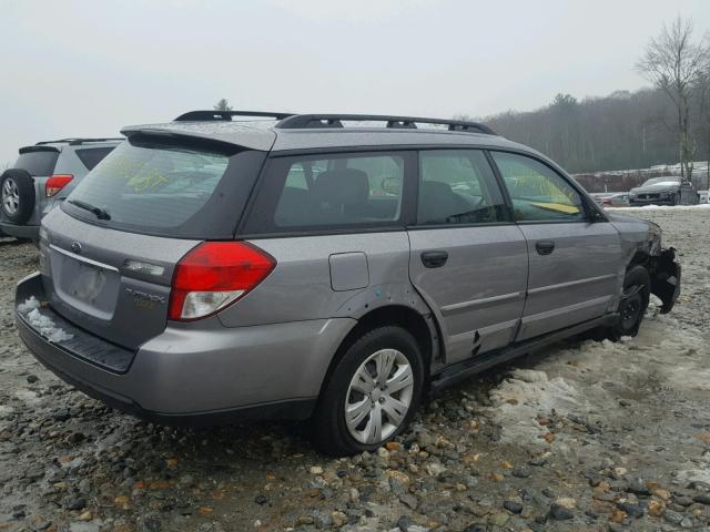 4S4BP60CX87353295 - 2008 SUBARU OUTBACK SILVER photo 4