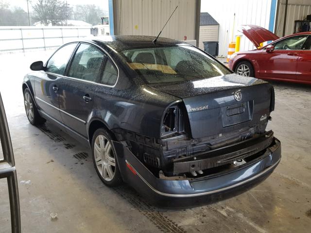 WVWAD63B15P034956 - 2005 VOLKSWAGEN PASSAT GLS BLUE photo 3