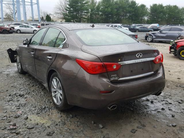 JN1BV7AR2EM688425 - 2014 INFINITI Q50 BASE BROWN photo 3