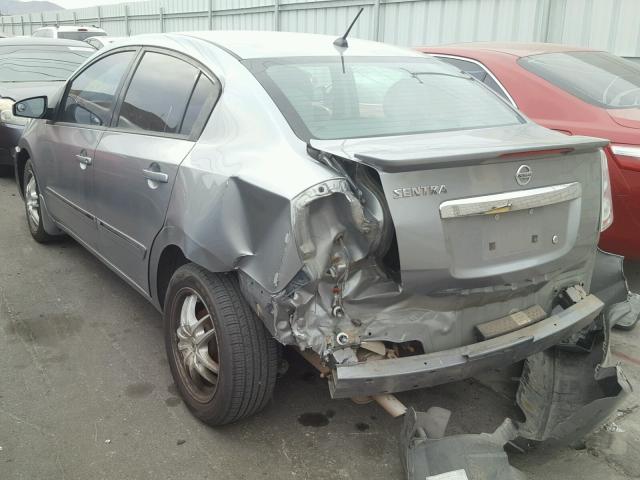 3N1AB6AP7CL701609 - 2012 NISSAN SENTRA 2.0 GRAY photo 3