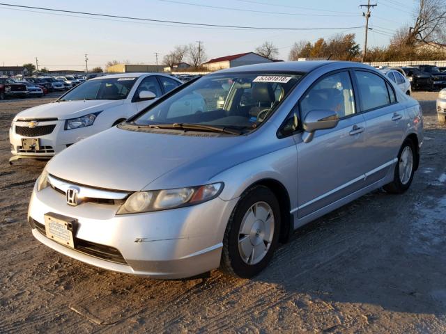 JHMFA36247S012912 - 2007 HONDA CIVIC HYBR SILVER photo 2