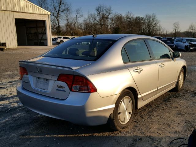 JHMFA36247S012912 - 2007 HONDA CIVIC HYBR SILVER photo 4