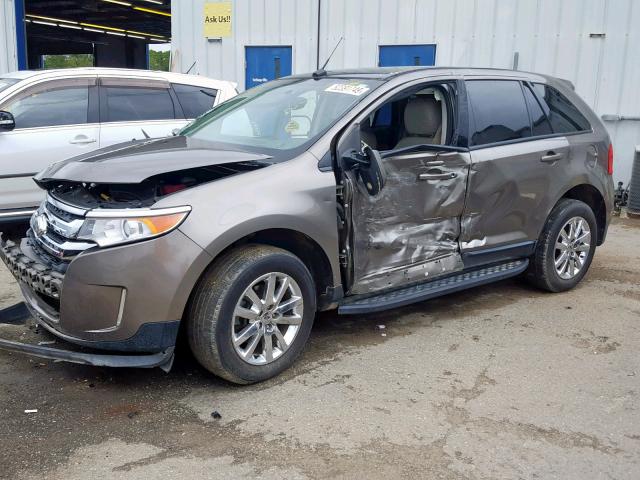 2FMDK3JC8DBC15616 - 2013 FORD EDGE SEL BEIGE photo 2