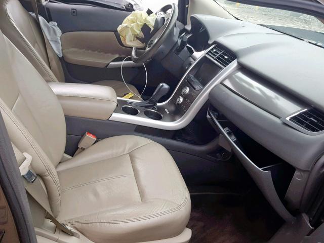 2FMDK3JC8DBC15616 - 2013 FORD EDGE SEL BEIGE photo 5