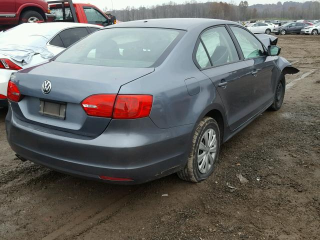 3VW2K7AJ8DM263940 - 2013 VOLKSWAGEN JETTA BASE GRAY photo 4