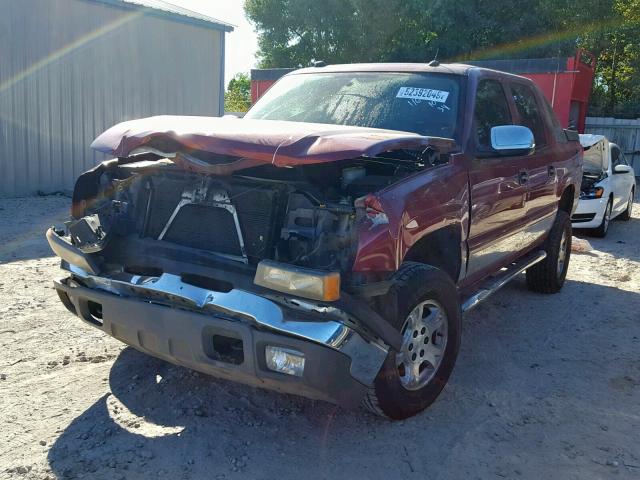 3GNEK12Z15G195411 - 2005 CHEVROLET AVALANCHE MAROON photo 2