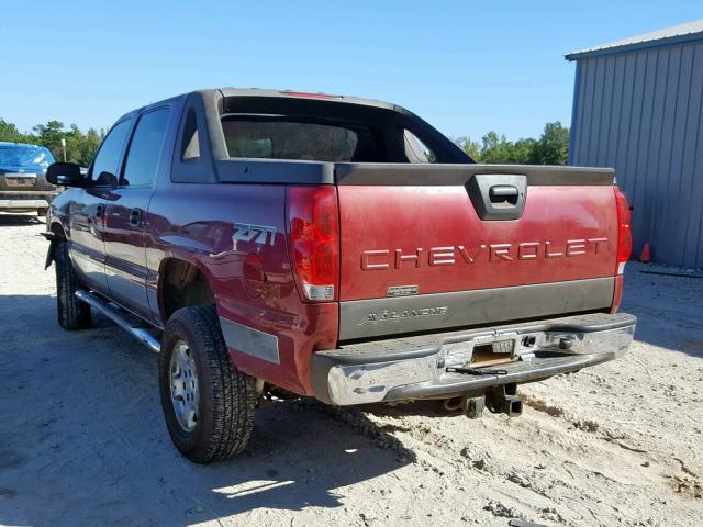 3GNEK12Z15G195411 - 2005 CHEVROLET AVALANCHE MAROON photo 3