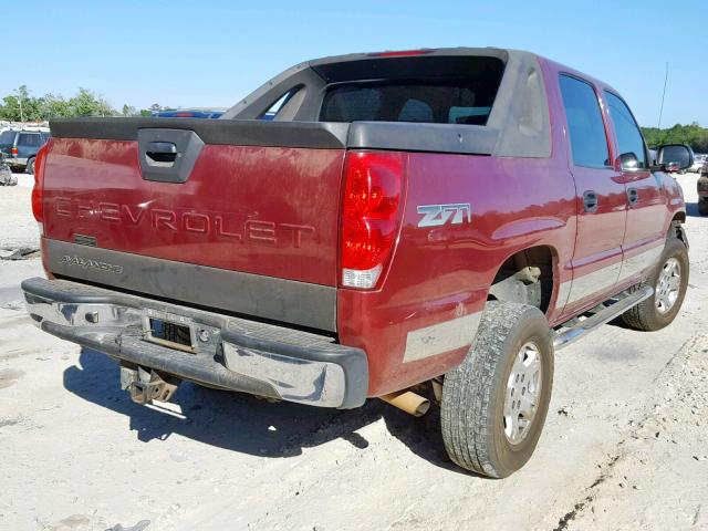 3GNEK12Z15G195411 - 2005 CHEVROLET AVALANCHE MAROON photo 4