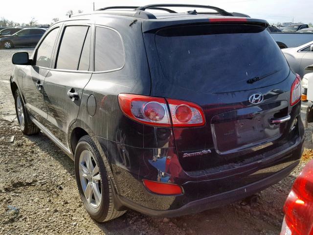 5XYZK4AG3CG098492 - 2012 HYUNDAI SANTA FE L BLACK photo 3