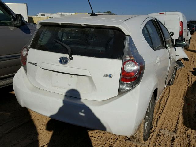 JTDKDTB38D1544204 - 2013 TOYOTA PRIUS C WHITE photo 4