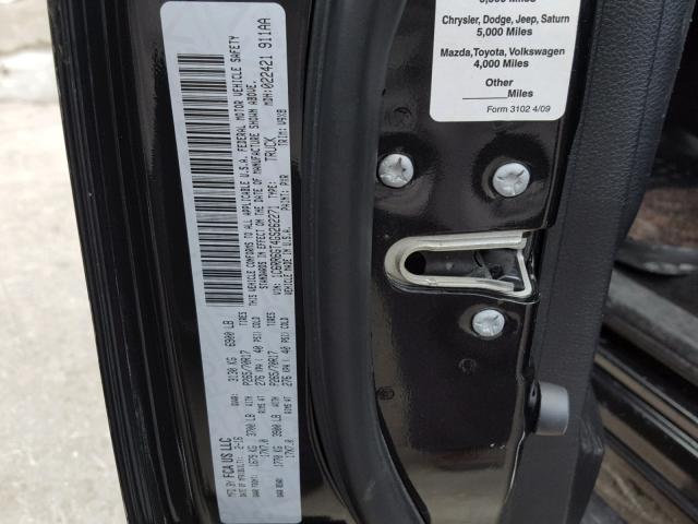 1C6RR6GT4GS262271 - 2016 RAM 1500 SLT BLACK photo 10