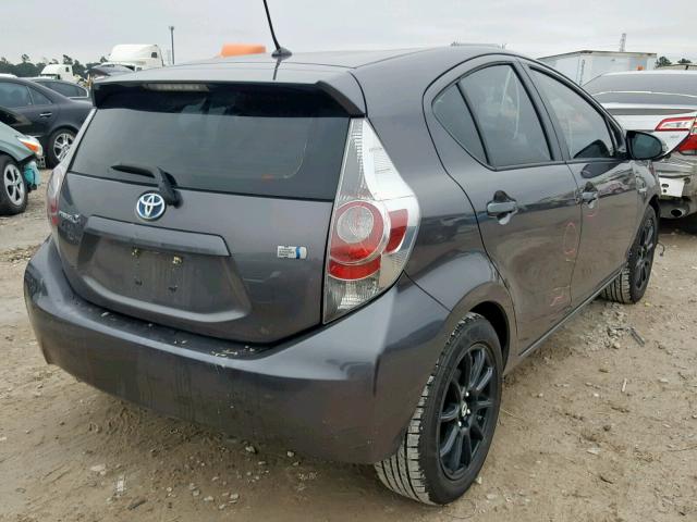 JTDKDTB31D1052355 - 2013 TOYOTA PRIUS C CHARCOAL photo 4