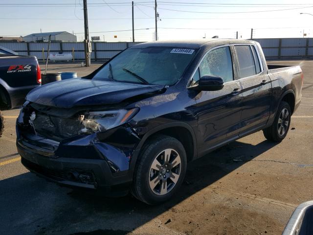 5FPYK3F67HB002021 - 2017 HONDA RIDGELINE BLUE photo 2