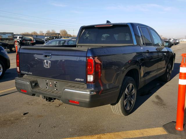 5FPYK3F67HB002021 - 2017 HONDA RIDGELINE BLUE photo 4