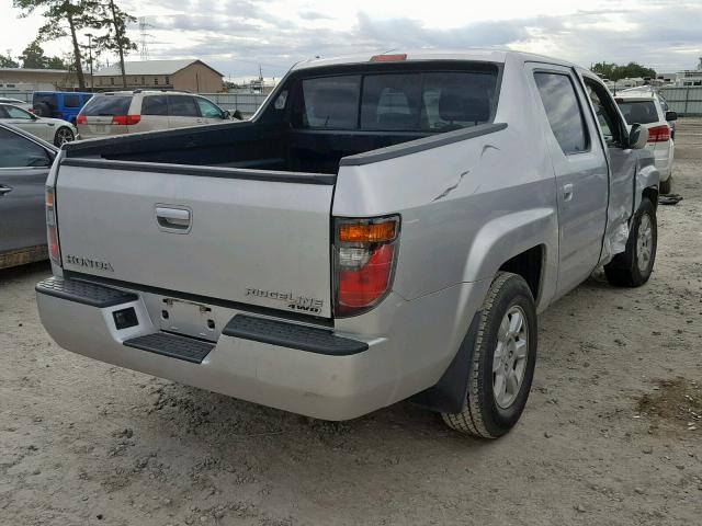 2HJYK16426H530192 - 2006 HONDA RIDGELINE SILVER photo 4