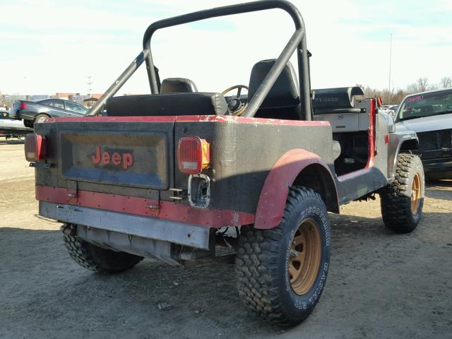 1JCCE87E7FT046767 - 1985 JEEP JEEP CJ7 RED photo 4