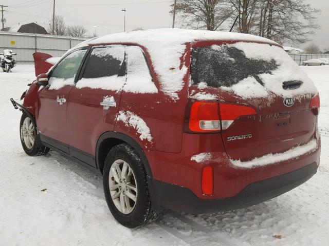 5XYKTDA79FG616995 - 2015 KIA SORENTO LX RED photo 3