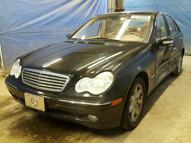 WDBRF61J93E014291 - 2003 MERCEDES-BENZ C 240 BLACK photo 2