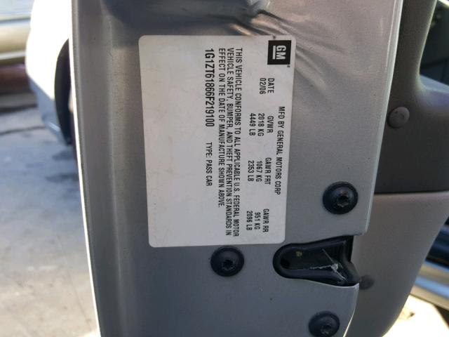 1G1ZT61866F219100 - 2006 CHEVROLET MALIBU MAX SILVER photo 10