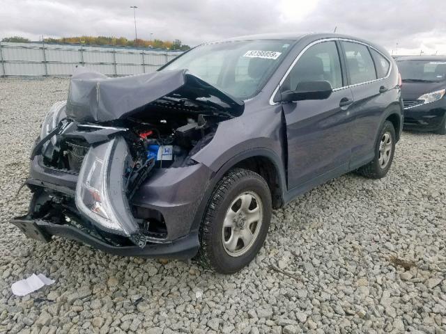 5J6RM4H38FL023934 - 2015 HONDA CR-V LX GRAY photo 2