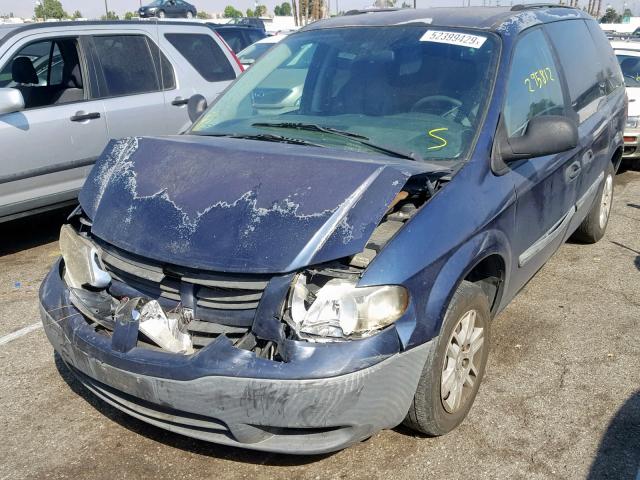 1D4GP25R45B203534 - 2005 DODGE CARAVAN SE BLUE photo 2