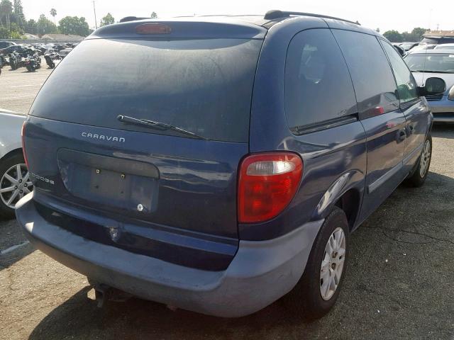 1D4GP25R45B203534 - 2005 DODGE CARAVAN SE BLUE photo 4