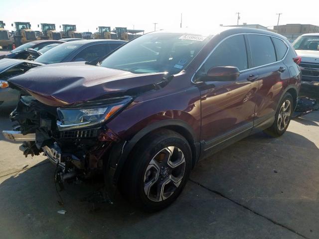 7FARW1H80JE054766 - 2018 HONDA CR-V EXL MAROON photo 2