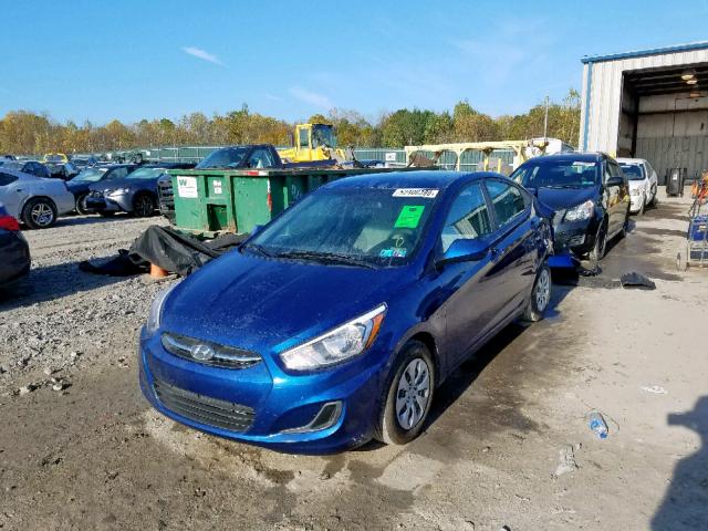 KMHCT4AE0HU168193 - 2017 HYUNDAI ACCENT SE BLUE photo 2