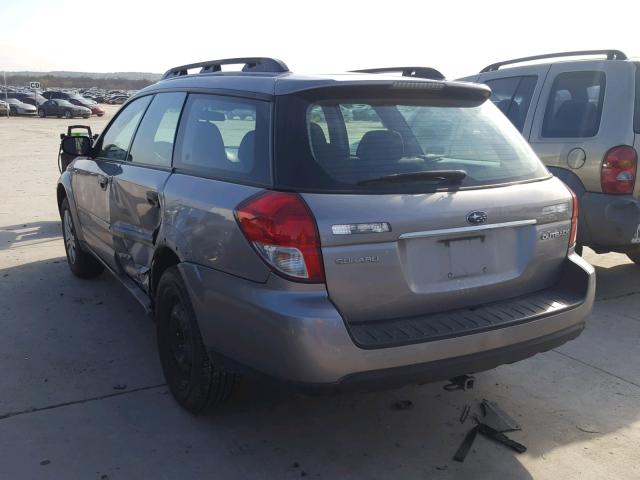 4S4BP60C587354810 - 2008 SUBARU OUTBACK GRAY photo 3