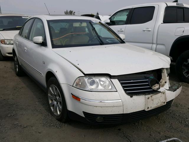 WVWPD63B93P268978 - 2003 VOLKSWAGEN PASSAT GLS WHITE photo 1