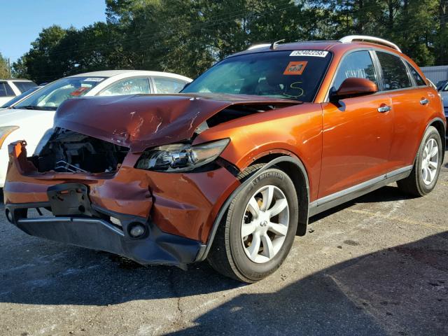 JNRAS08U27X100060 - 2007 INFINITI FX35 ORANGE photo 2