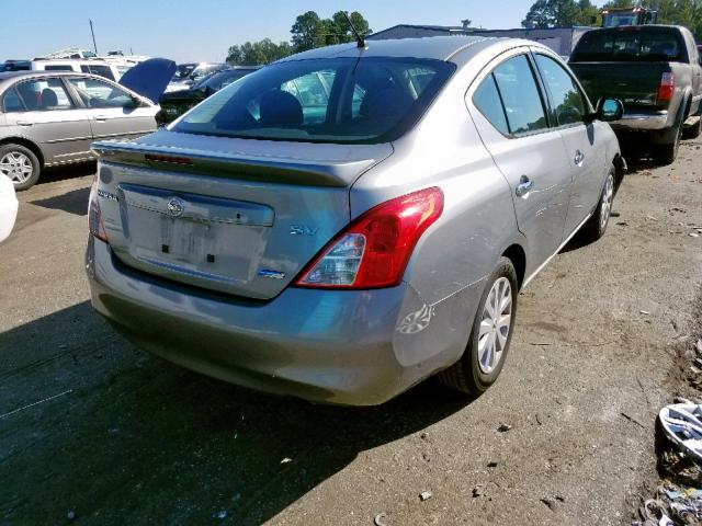 3N1CN7APXEL820246 - 2014 NISSAN VERSA S GRAY photo 4