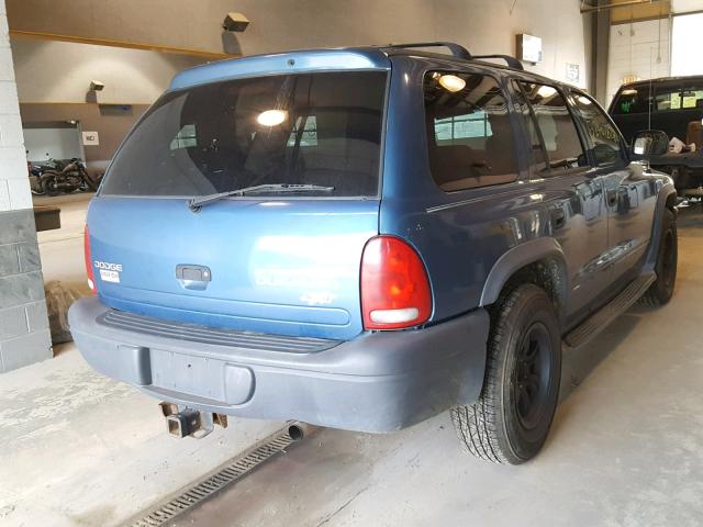 1D4HR38N43F534097 - 2003 DODGE DURANGO SP BLUE photo 4