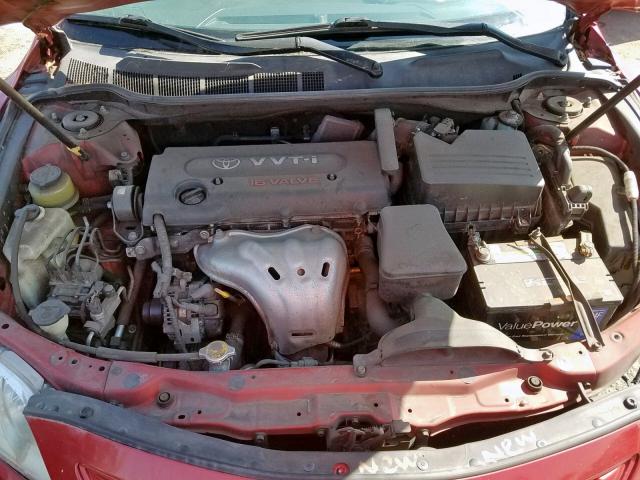 4T1BE46K49U401689 - 2009 TOYOTA CAMRY BASE RED photo 7