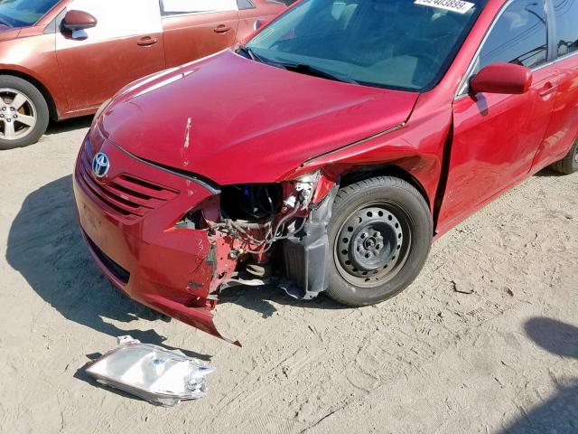 4T1BE46K49U401689 - 2009 TOYOTA CAMRY BASE RED photo 9