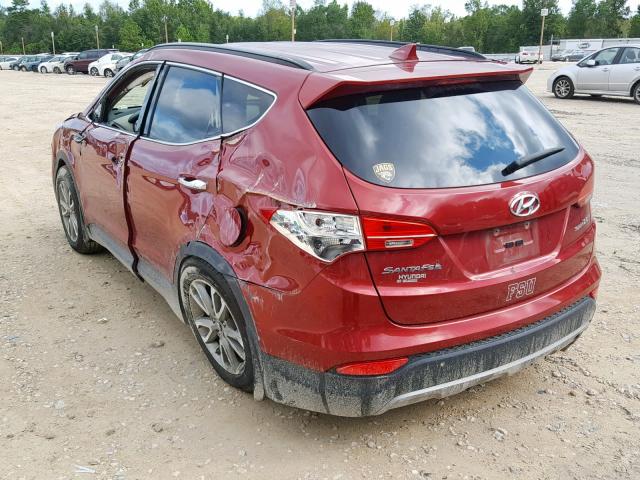 5XYZU3LA8EG194859 - 2014 HYUNDAI SANTA FE S RED photo 3