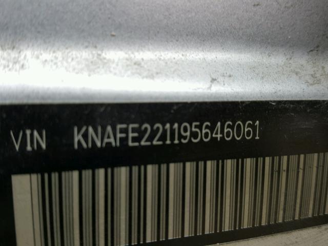 KNAFE221195646061 - 2009 KIA SPECTRA EX SILVER photo 10