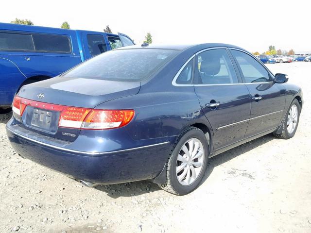 KMHFC46F48A258494 - 2008 HYUNDAI AZERA SE BLUE photo 4